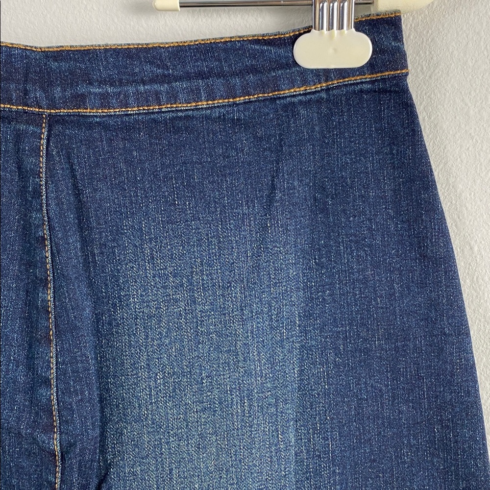 Windsor Stretch Denim Skirt | Back Slit | Dark Blue Wash - Picture 10 of 15